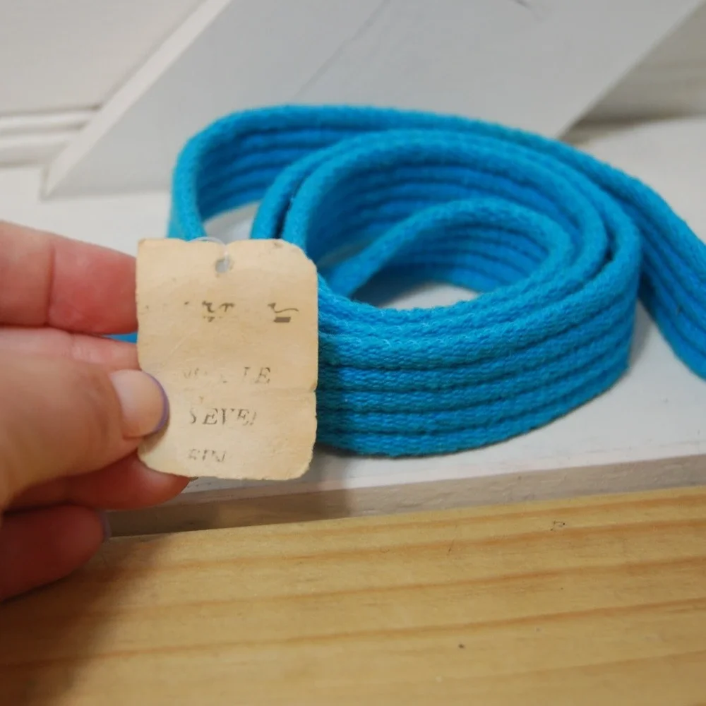 Vintage Lerner New York canvas webbing belts NWT set of two purple & blue size M
